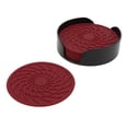 thumbnail image 1 of Unique Bargains 1 Set Round Drink Coaster Wine Red Silicone, 1 of 5
