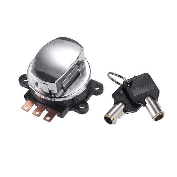 Unique Bargains 1 Set Round Key Ignition Switch Fit for Harley-Davidson Softail Road King 1993-2013 Silver Tone