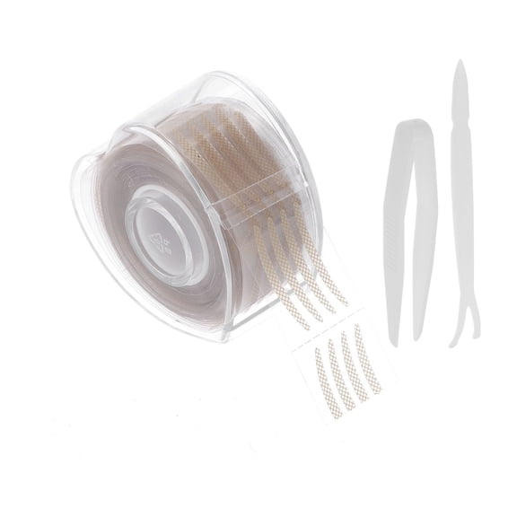 Unique Bargains 1 Set Self-Adhesive Mesh Eyelid Tape for Dating Shopping Large Skin Color Synthetic Fiber Small
