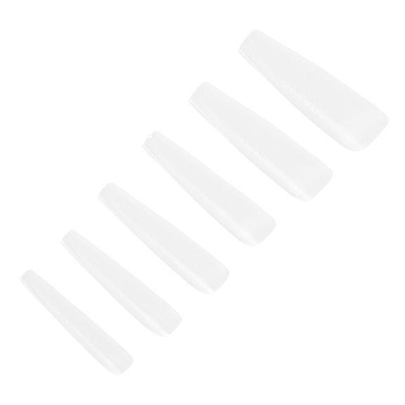 Unique Bargains 1 Set Solid Long Coffin H133-16 Nail Tips Clear
