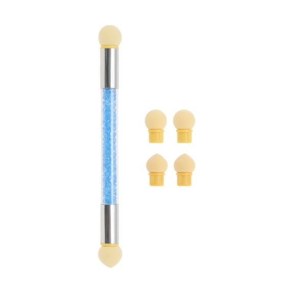 Unique Bargains 1 Set Sponge Head Nail Painting Brushes for Home DIY Blue