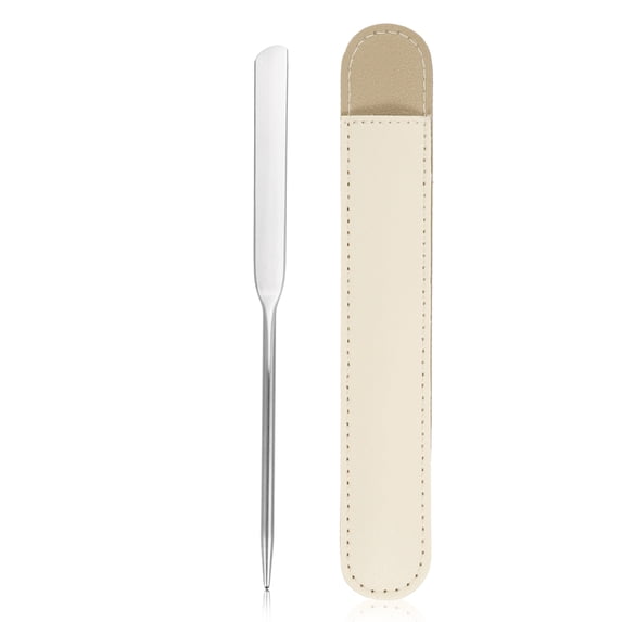 Unique Bargains 1 Set Stainless Steel Makeup Palette foundations Blending Tool with Makeup Scraper for Mixing