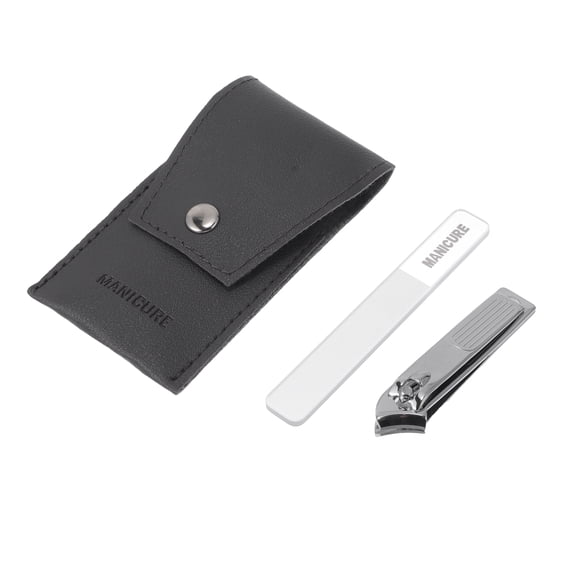 Unique Bargains 1 Set Stripe Pattern Nail Clippers Toenail Clippers Silver Tone