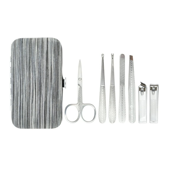 Unique Bargains 1 Set Texture Nail Clippers Set Toenail Clippers Silver Tone