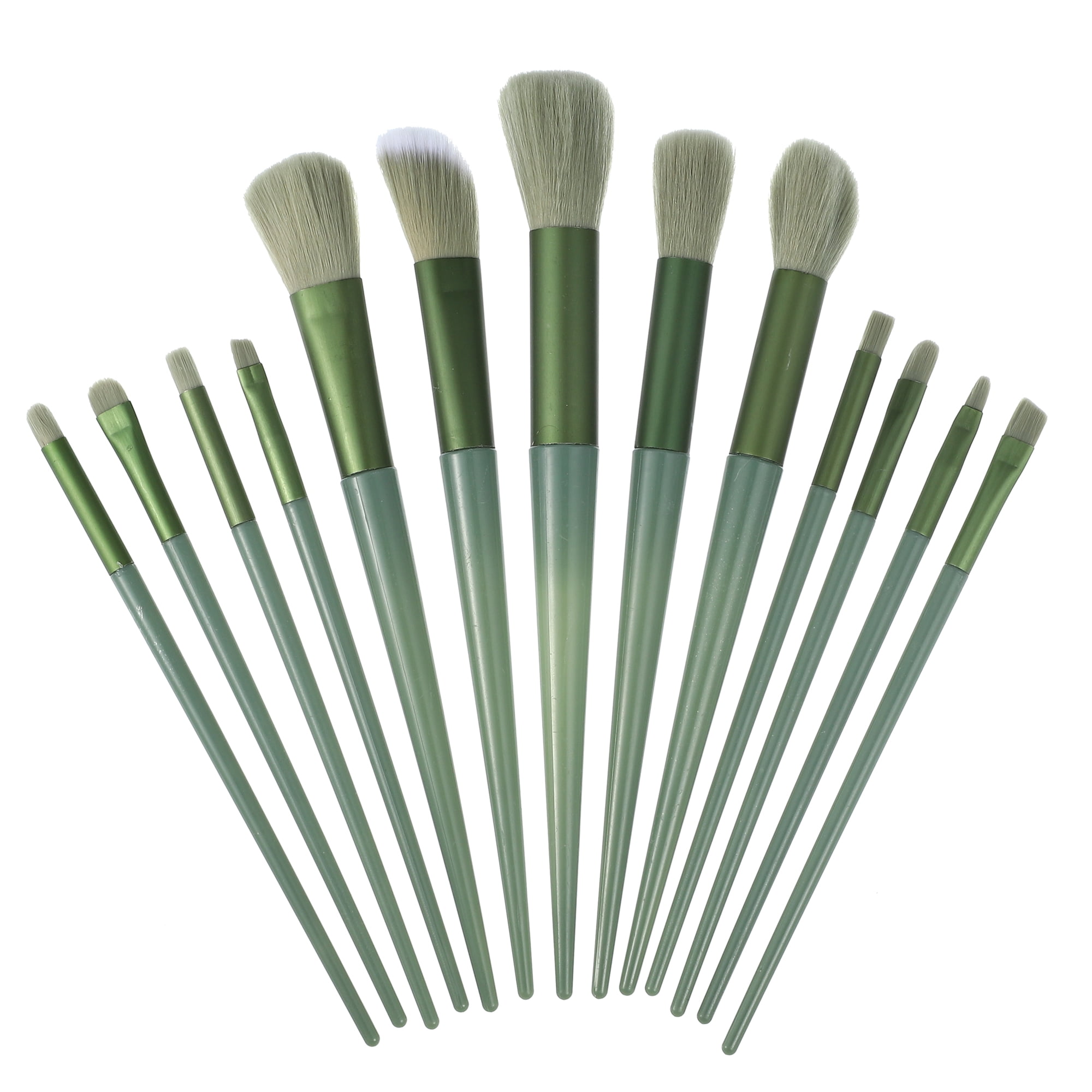 Unique Bargains 1 Set Travel Makeup Brush Travel Kit for Concealer Blush Green
