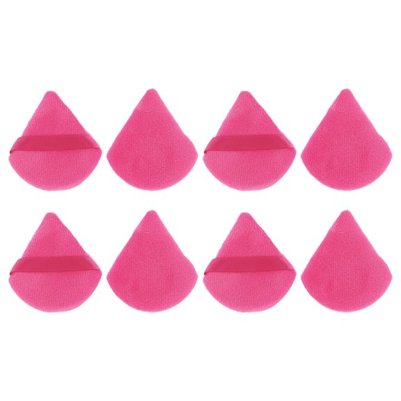 Unique Bargains 1 Set Triangle Powder Puff Rose Red Crystal Velvet