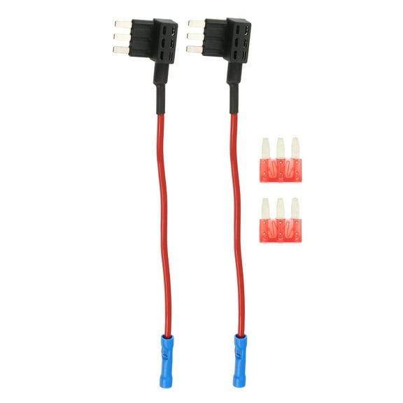 Unique Bargains 1 Set Universal 2pcs Auto Fuse Tap Add a Circuit Adapter 12V with 2pcs 10A Micro3 ATL Blade Type Fuse