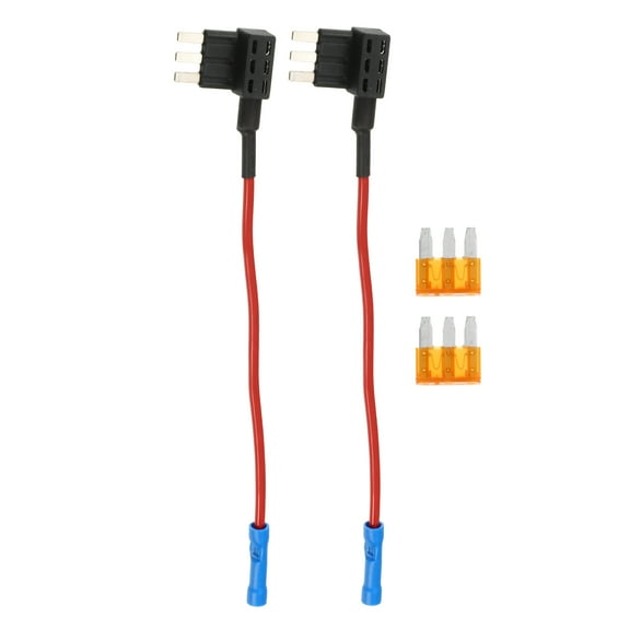 Unique Bargains 1 Set Universal 2pcs Car Auto Fuse Tap Add a Circuit Adapter 12V with 2pcs 5A Micro3 ATL Blade Type Fuse