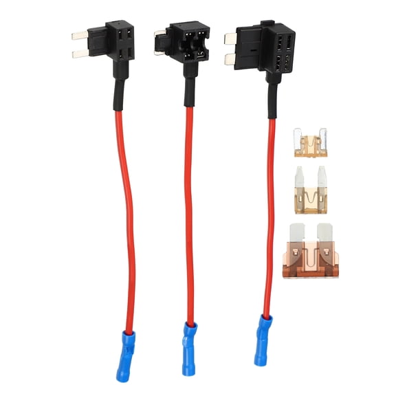 Unique Bargains 1 Set Universal 3pcs Car Fuse Tap Adapter with 3pcs 7.5A Standard Mini Low Profile Mini Blade Type Fuse