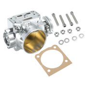 Unique Bargains 1 Set Universal 70mm/2.76" Silver Tone Aluminum Alloy Car Throttle Body Assembly