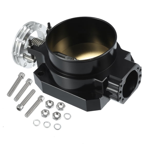 Unique Bargains 1 Set Universal 80mm/3.15" Silver Tone Black Aluminum Alloy Car Throttle Body Assembly