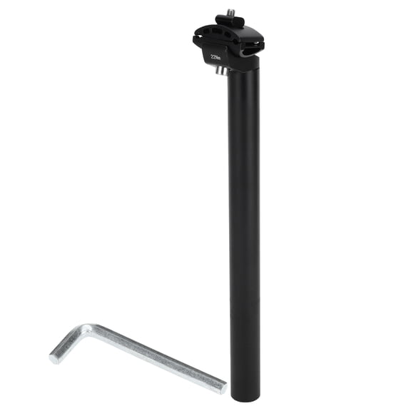 Unique Bargains 1 Set Universal Bike Seat Posts Extra Long Adjustable Angle 28.6x350mm Bike Saddle Post Seat Tube Black Aluminum Alloy