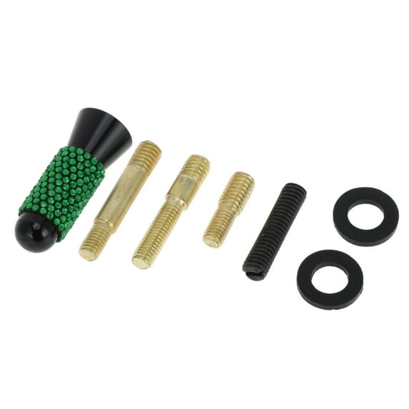 Unique Bargains 1 Set Universal Car Signal Antenna 4.72" Bling Rhinestone Polished Finish Antenna for Decoration Aluminum Alloy Material Green 1.50"