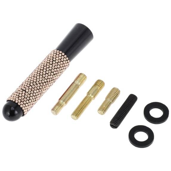 Unique Bargains 1 Set Universal Car Signal Antenna 4.72" Bling Rhinestone Polished Finish Antenna for Decoration Aluminum Alloy Material Champagne 3.15"