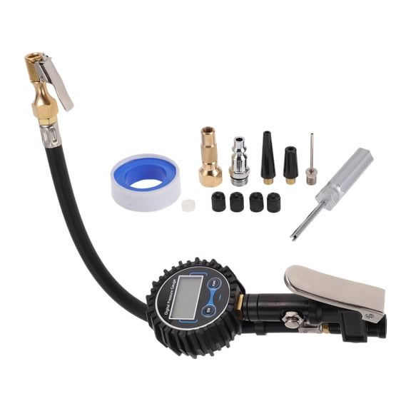 Unique Bargains 1 Set Universal Digital Tire Pressure Gauge LED Light With Wrench Accessories 3-200PSI Digital Air Pressure Meter for Cars