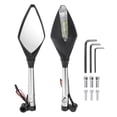 thumbnail image 1 of Unique Bargains 1 Set Universal Motorcycle Rear View Mirrors Adjustable Bar End Side Mirrors Mount M8/M10 Silver Tone Aluminum Alloy Prismatic Shape, 1 of 7