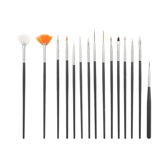 Unique Bargains 1 Set Universal Nail Painting Brushes for Home DIY Black