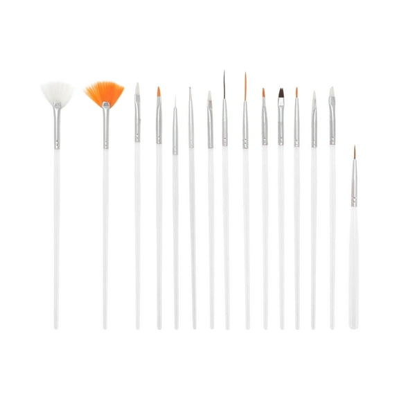 Unique Bargains 1 Set Universal Nail Painting Brushes for Home DIY White