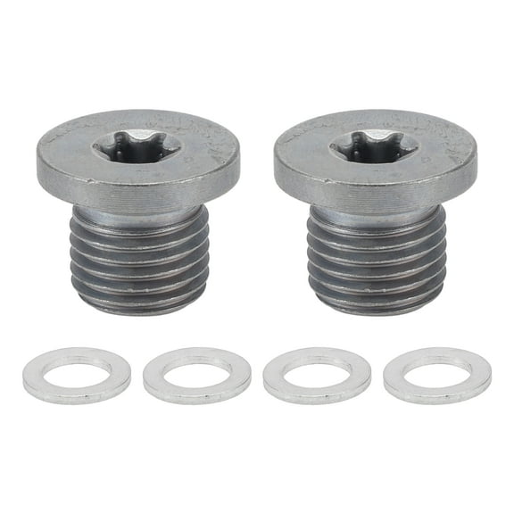 Unique Bargains 1 Set Universal Oil Drain Plug Anti Leakage 0.63" Height Oil Pan Drain Bolt Screw Thread Repair with Gasket Silver Tone Steel Aluminum M14x1.5
