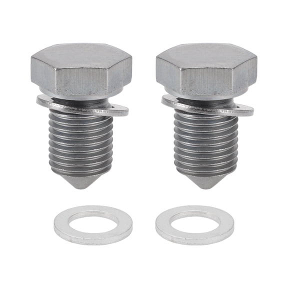 Unique Bargains 1 Set Universal Oil Drain Plug Anti Leakage 1.18" Height Oil Pan Drain Bolt Screw Thread Repair with Gasket Silver Tone Steel Aluminum M14x1.5