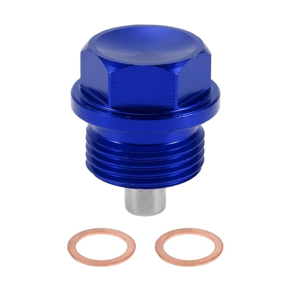 Unique Bargains 1 Set Universal Oil Drain Plug Anti Leakage Oil Pan Drain Bolt Screw Thread Repair with Gasket Magnetic Blue Aluminum Alloy Copper M20x1.5