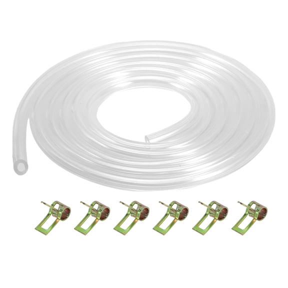 Unique Bargains 1 Set Universal Petrol Fuel Line Gas Line Pipe Hose Plastic Clear 3.28ft 0.1"OD 0.2"ID