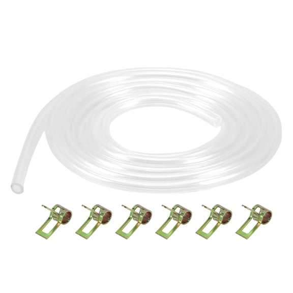 Unique Bargains 1 Set Universal Petrol Fuel Line Gas Line Pipe Hose Plastic Clear 4.92ft 0.12"OD 0.2"ID