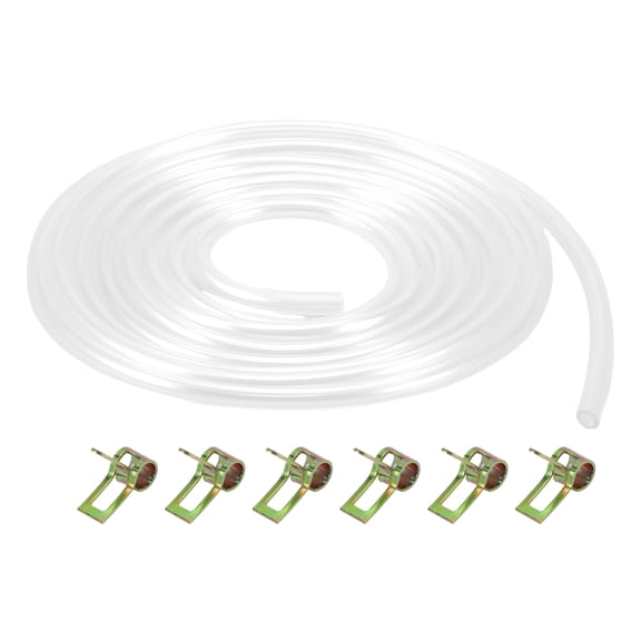 Unique Bargains 1 Set Universal Petrol Fuel Line Gas Line Pipe Hose Plastic Clear 6.56ft 0.12"OD 0.2"ID