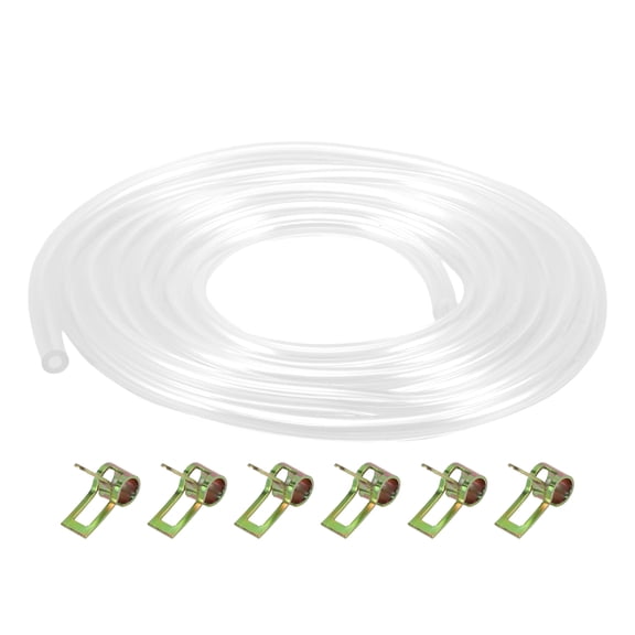 Unique Bargains 1 Set Universal Petrol Fuel Line Gas Line Pipe Hose Plastic Clear 6.56ft 0.12"OD 0.24"ID