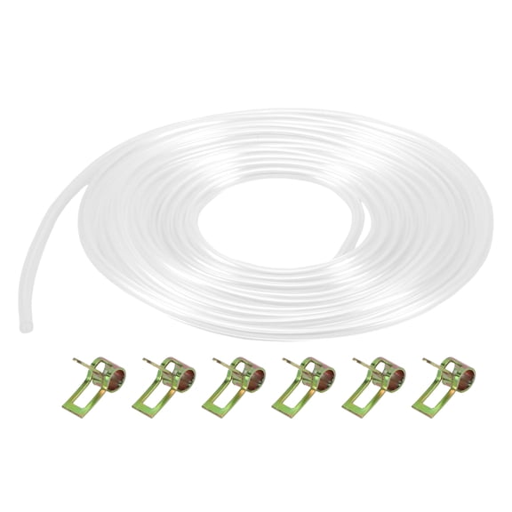 Unique Bargains 1 Set Universal Petrol Fuel Line Gas Line Pipe Hose Plastic Clear 9.84ft 0.08"OD 0.14"ID