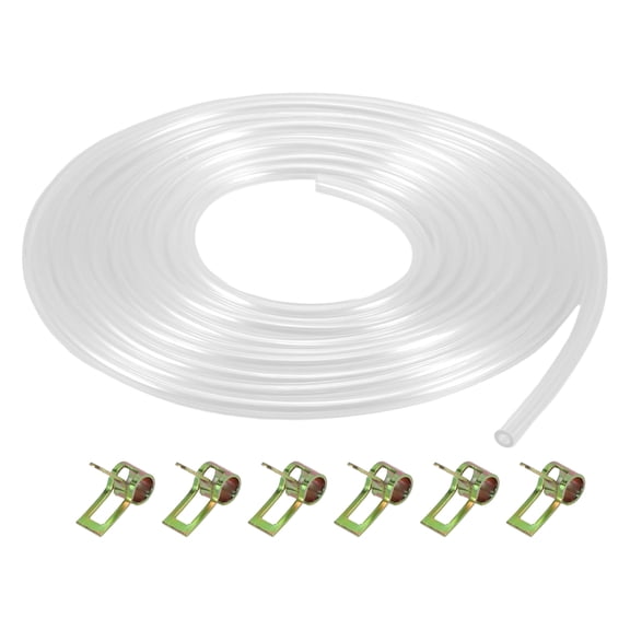 Unique Bargains 1 Set Universal Petrol Fuel Line Gas Line Pipe Hose Plastic Clear 9.84ft 0.12"OD 0.2"ID
