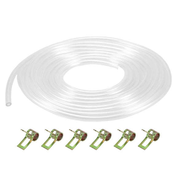 Unique Bargains 1 Set Universal Petrol Fuel Line Gas Line Pipe Hose Plastic Clear 9.84ft 0.12"OD 0.24"ID