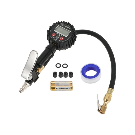 Unique Bargains 1 Set Universal Tire Pressure Gauge 250 PSI 2.76Inch Digital Pressure Gauge with Battery Tyre Air PSI Meter for Motorcycle SUV Truck