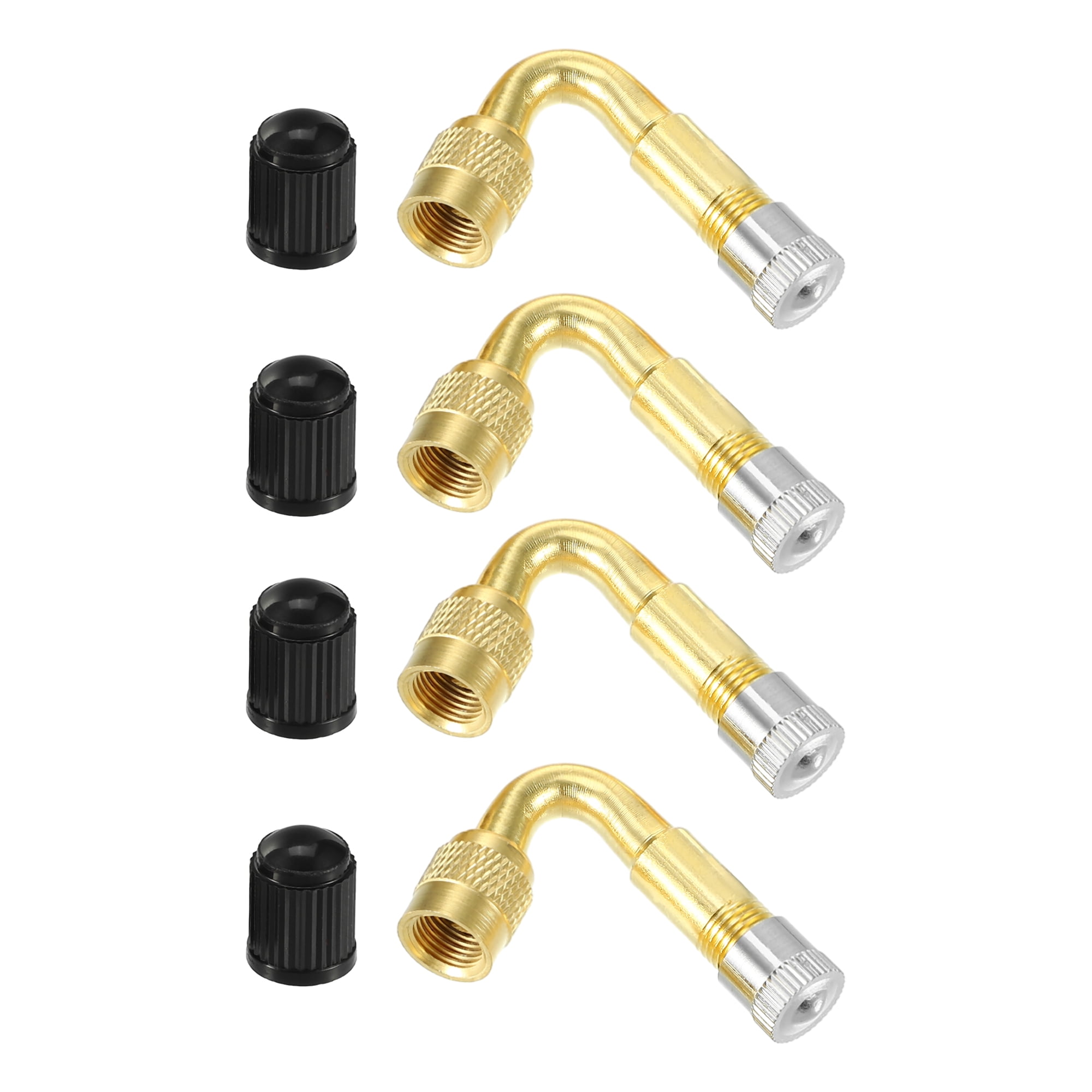 Unique Bargains 1 Set Universal Tire Valve Stem Extenders Extension Adapter - Copper Gold