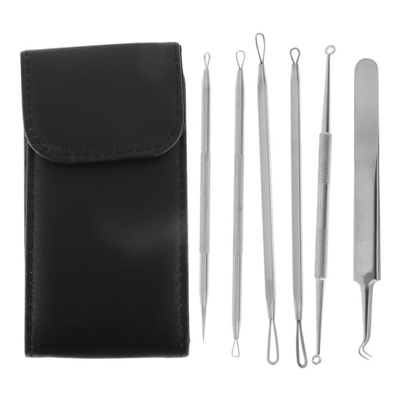 Unique Bargains 1 Set Upgraded Version Pimple Remover Tool Kit Black