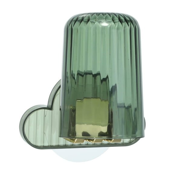 Unique Bargains 1 Set Wall Mounted Toothbrush Holder with Cup for Bathrooms Green 4.33"x2.56"