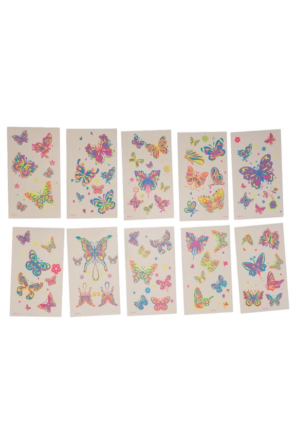 1 Set Water-Resistant Fake Tattoos ButterflyTemporary Tatto for Adult Assorted Color