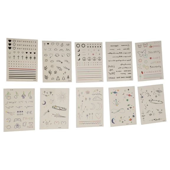 Unique Bargains 1 Set Water-Resistant Fake Tattoos Refreshing StyleTemporary Tatto for Adult Assorted Color
