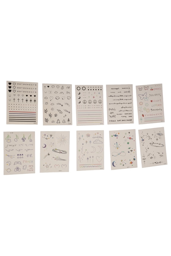 1 Set Water-Resistant Fake Tattoos Refreshing StyleTemporary Tatto for Adult Assorted Color