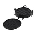 thumbnail image 1 of Unique Bargains 1 Set Water-repellent Pyramid Design Drink Coaster Black Silicone, 1 of 5