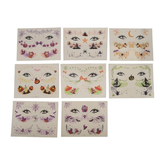 Unique Bargains 1 Set Waterproof Fake Tattoos Halloween Temporary Tatto for Adult Assorted Color