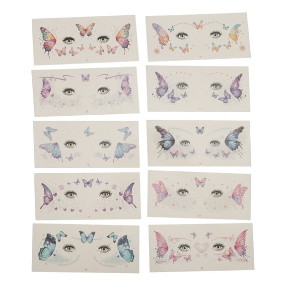 Unique Bargains 1 Set Waterproof Fake Temporary Tatto Butterfly Temporary Tatto for Adult Assorted Color
