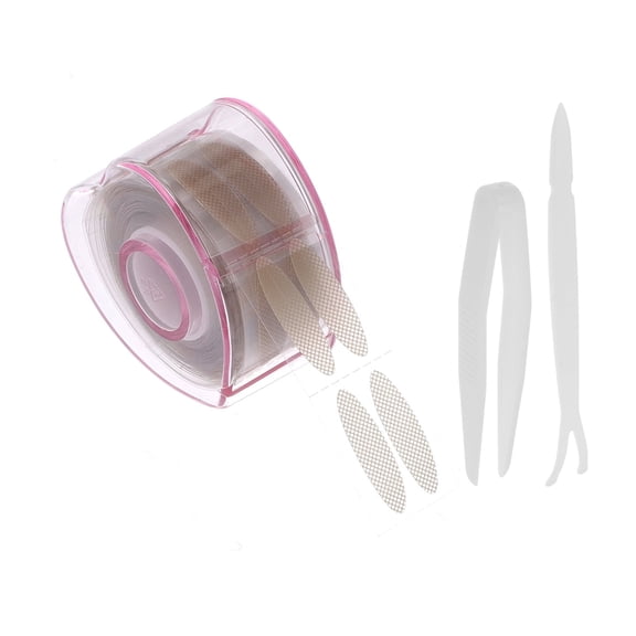 Unique Bargains 1 Set Waterproof Mesh Double Eyelid Tape for Dating Shopping Large Skin Color Synthetic Fiber Large