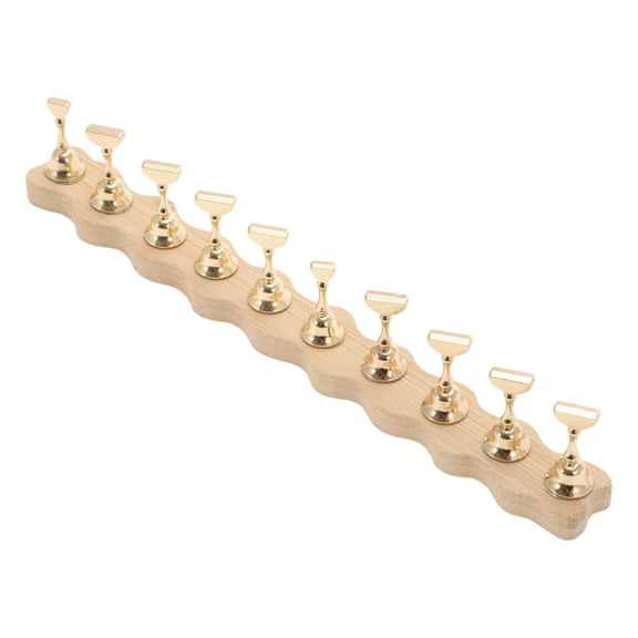 Unique Bargains 1 Set Wavy Nail Display Stand for Nail DIY Gold Tone