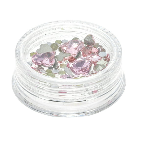 Unique Bargains 1 Set Women's Elegant Rhinestone Nail Supplies Pink