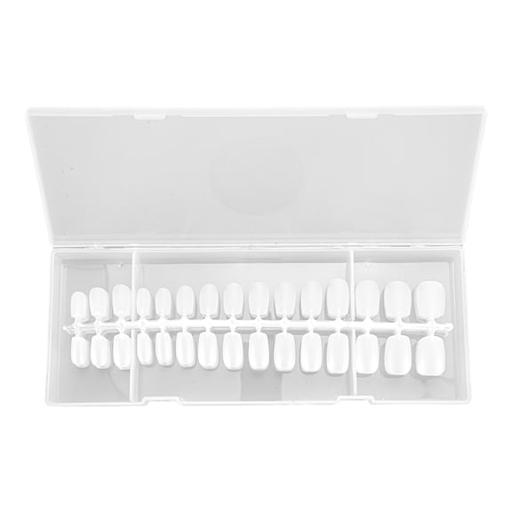 Unique Bargains 1 Set Women's Matte Short Squoval Fake Nails Kit False Nail with Box Clear
