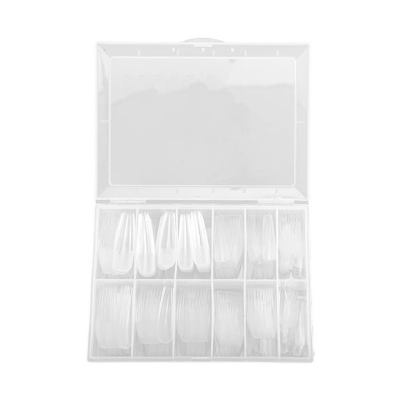 Unique Bargains 1 Set Women's Full Coverage Nails Tips Plating XXL Clear