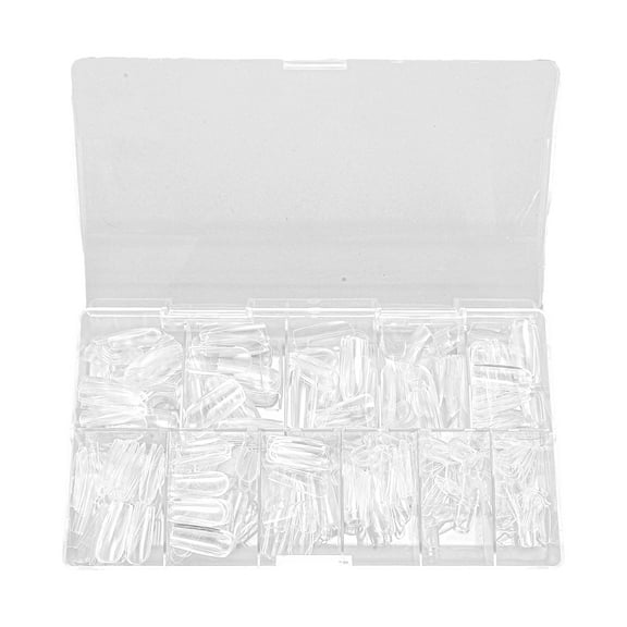 Unique Bargains 1 Set Women's Full Coverage Square Fake Nails Kit Clear