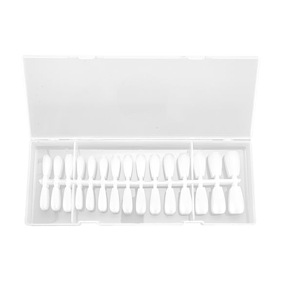 Unique Bargains 1 Set Women's Matte Medium Long Coffin Fake Nails Kit False Nail with Box Clear