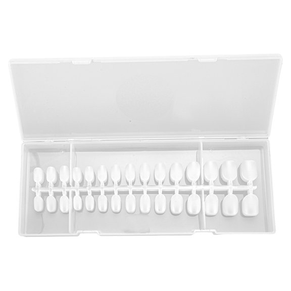 Unique Bargains 1 Set Women's Matte Short Round Fake Nails Kit False Nail with Box Clear
